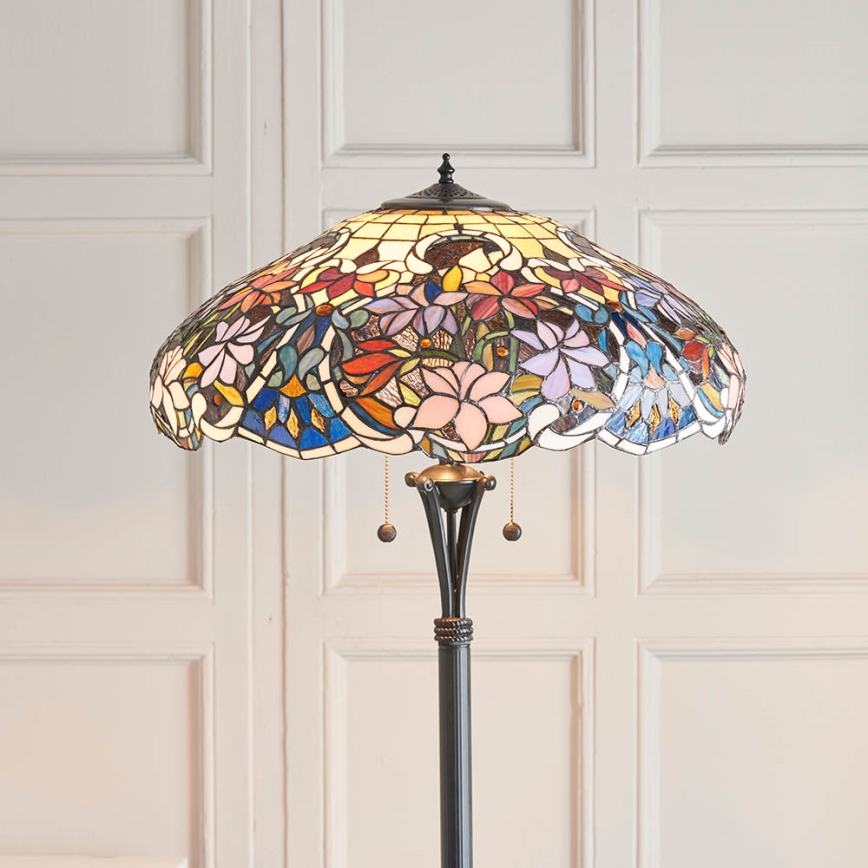 Endon 64323 - Golvlampa SULLIVAN 2xE27/60W/230V Ø 56 cm