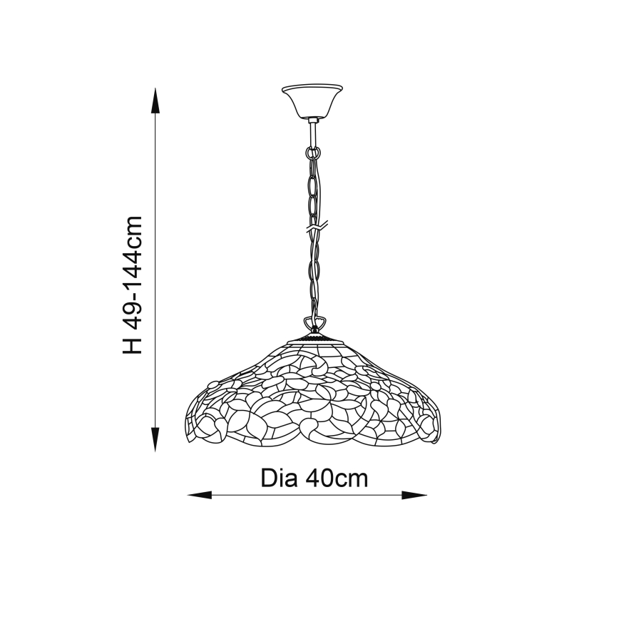 Endon 64325 - Kronlampa med kedja SULLIVAN 1xE27/60W/230V Ø 40 cm