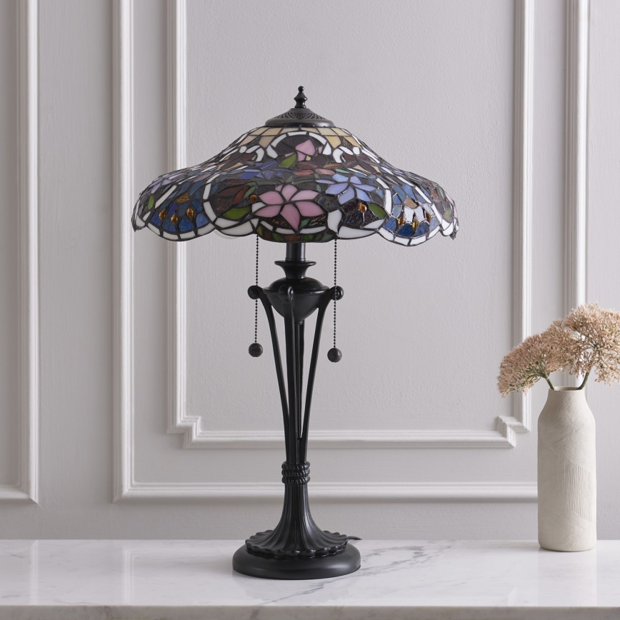 Endon 64326 - Bordslampa SULLIVAN 2xE27/60W/230V diameter 40 cm