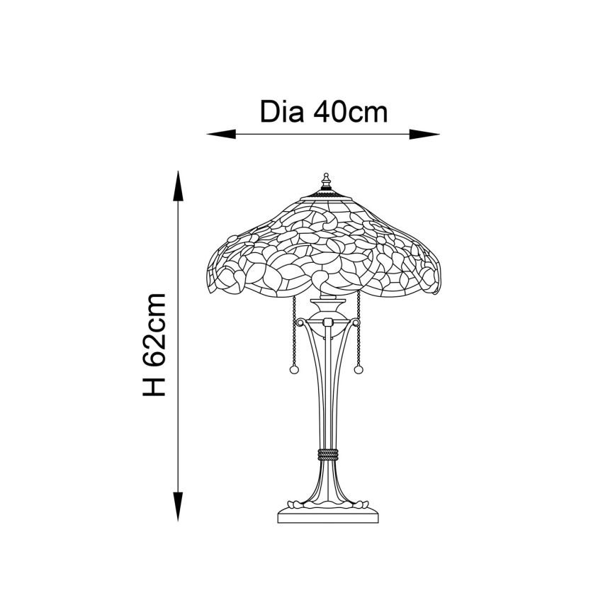 Endon 64326 - Bordslampa SULLIVAN 2xE27/60W/230V diameter 40 cm