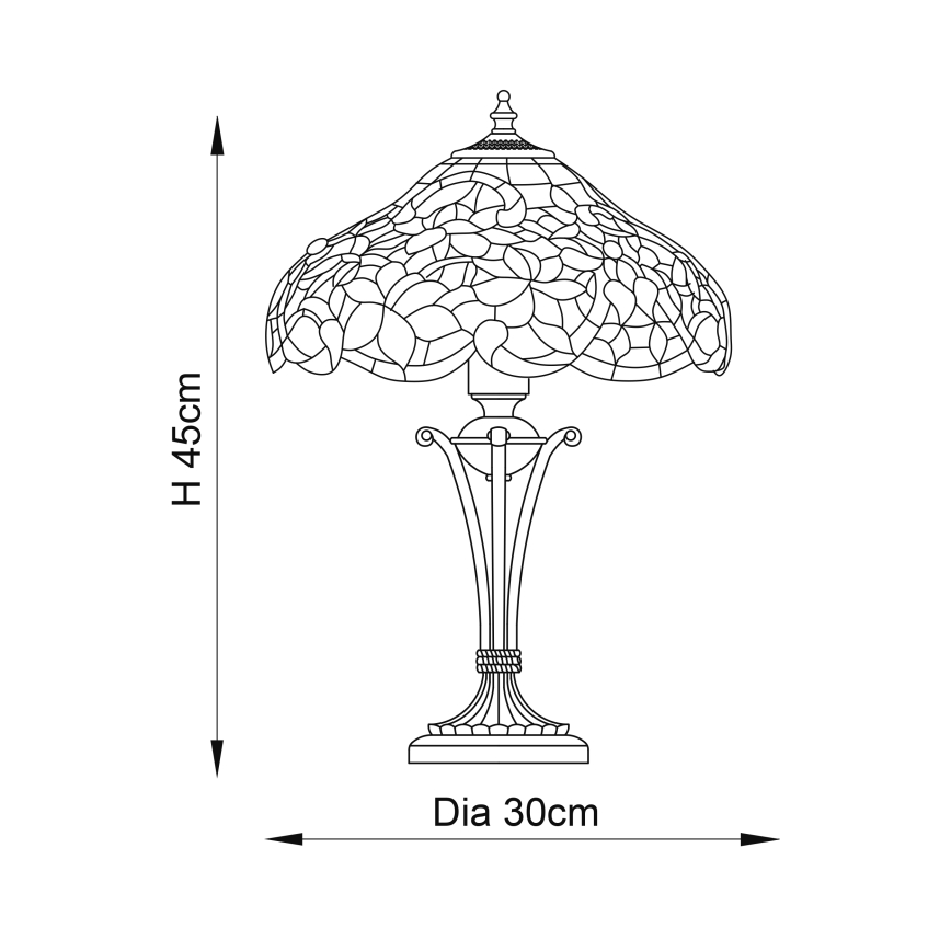 Endon 64327 - Bordslampa SULLIVAN 2xE14/40W/230V diameter 30 cm