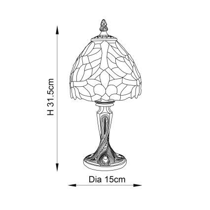 Endon 64331 - Bordslampa SYLVETTE 1xE14/40W/230V diameter 15 cm