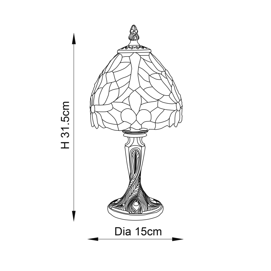 Endon 64331 - Bordslampa SYLVETTE 1xE14/40W/230V diameter 15 cm
