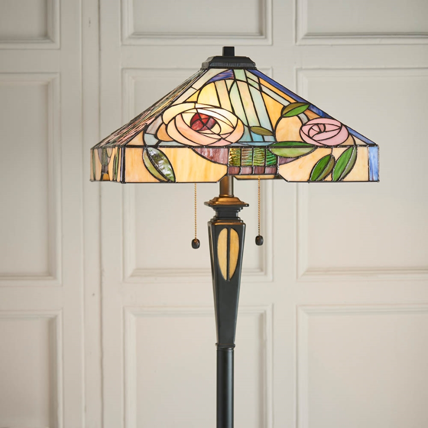 Endon 64383 - Golvlampa WILLIOW 2xE27/60W/230V Ø 42,5 cm