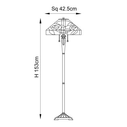 Endon 64383 - Golvlampa WILLIOW 2xE27/60W/230V Ø 42,5 cm