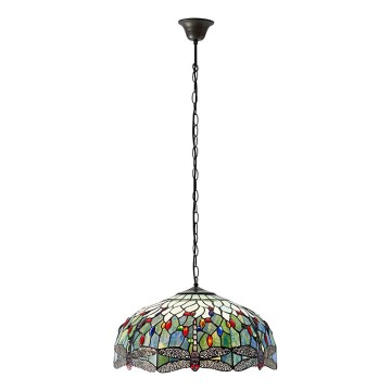 Endon 66148 - Tiffany-taklampa med kedja DRAGONFLY 3xE27/60W/230V Ø 50 cm