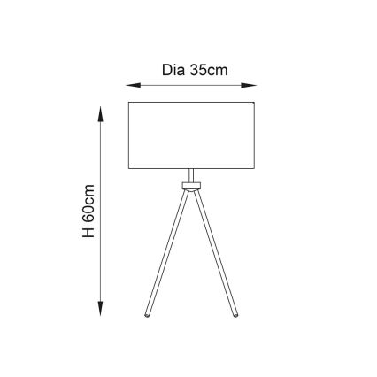 Endon 66986 - Bordslampa TRI 1xE27/40W/230V mässing/beige