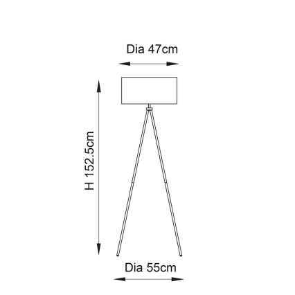 Endon 66987 - Golvlampa TRI 1xE27/60W/230V beige