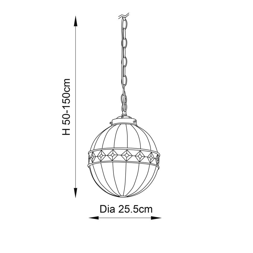 Endon 67044 - Ljuskrona på kedja FARGO 1xE14/40W/230V diameter 25,5 cm
