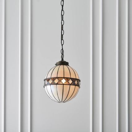 Endon 67044 - Taklampa på kedja Tiffany FARGO 1xE14/40W/230V Ø 25,5 cm