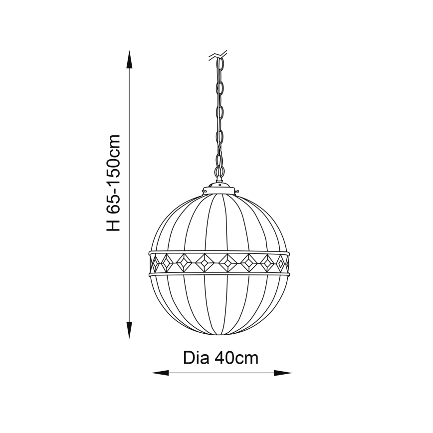 Endon 67045 - Ljuskrona på kedja FARGO 1xE27/60W/230V diameter 40 cm