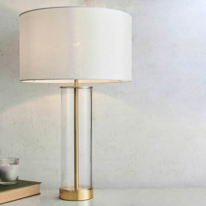 Endon 68802 - Dimmbar touchstyrd bordslampa LESSINA 1xE27/10W/230V guld/vit