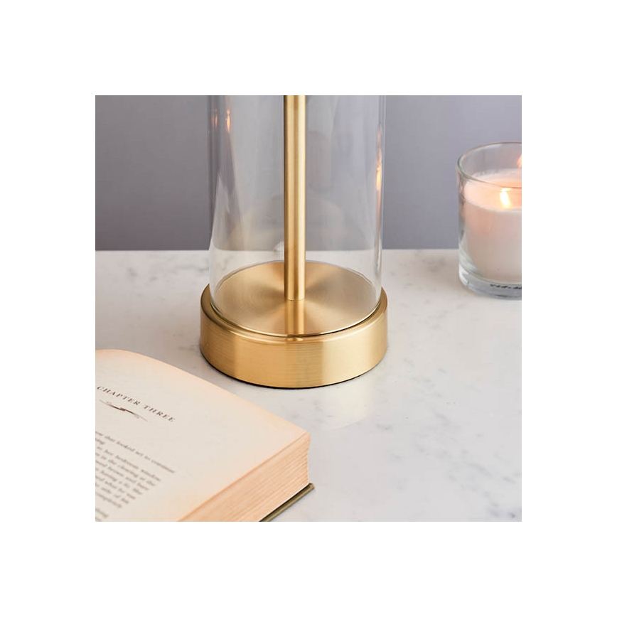 Endon 68802 - Dimmbar touchstyrd bordslampa LESSINA 1xE27/10W/230V guld/vit