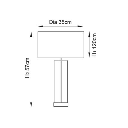Endon 68802 - Dimmbar touchstyrd bordslampa LESSINA 1xE27/10W/230V guld/vit