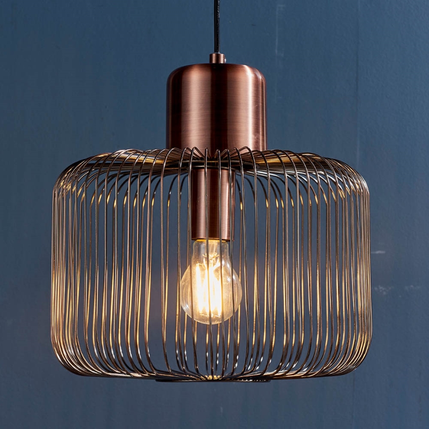 Endon 68986 - Pendellampa på vajer NICOLA 1xE27/40W/230V kopparfärgad