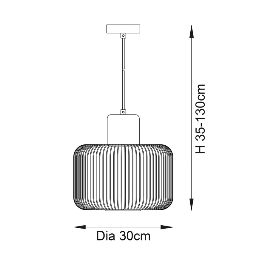 Endon 68986 - Pendellampa på vajer NICOLA 1xE27/40W/230V kopparfärgad