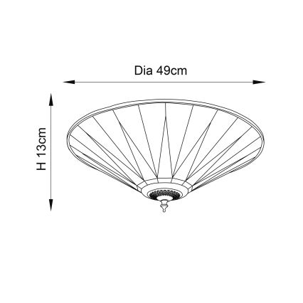 Endon 70240 - Taklampa DARK STAR 2xE27/40W/230V diameter 49 cm