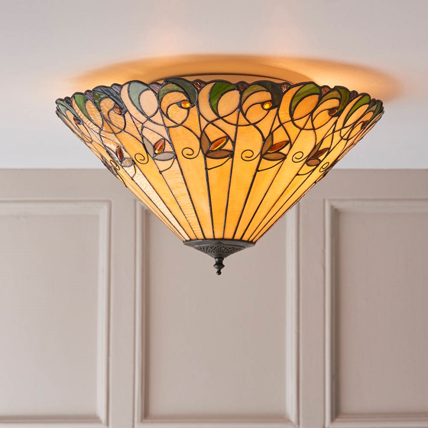 Endon 70706 - Taklampa Tiffany JAMELIA 2xE27/60W/230V Ø 50 cm