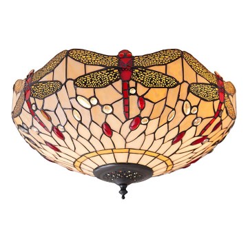 Endon 70723 - Taklampa Tiffany DRAGONFLY 2xE27/60W/230V Ø 41 cm