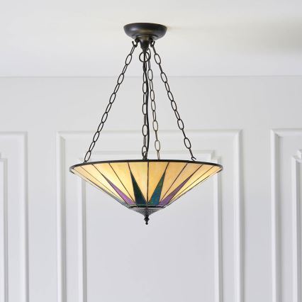 Endon 70754 - Ljuskrona på kedja DARK STAR 3xE27/60W/230V diameter 49 cm