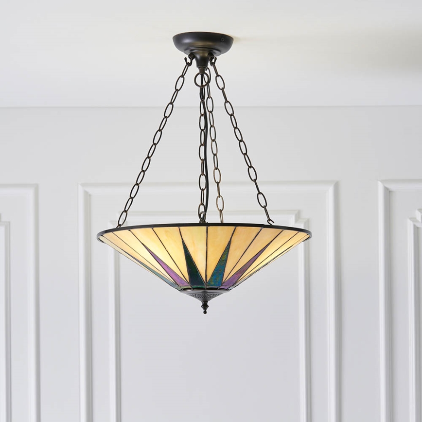 Endon 70754 - Ljuskrona på kedja DARK STAR 3xE27/60W/230V diameter 49 cm