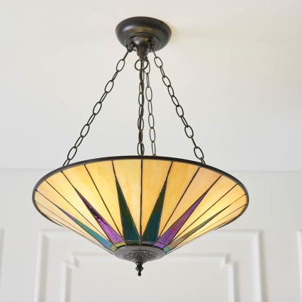 Endon 70754 - Ljuskrona på kedja DARK STAR 3xE27/60W/230V diameter 49 cm