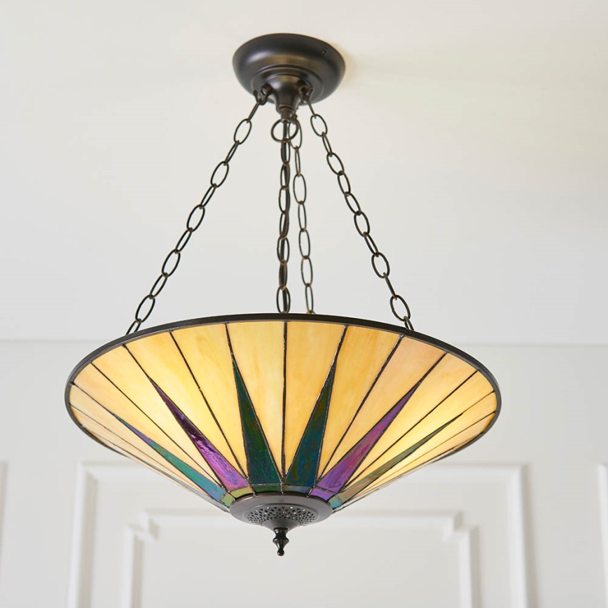 Endon 70754 - Ljuskrona på kedja DARK STAR 3xE27/60W/230V diameter 49 cm