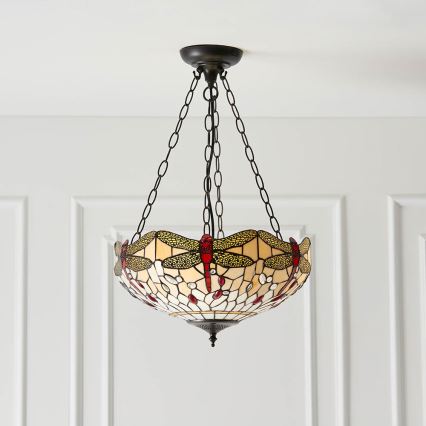 Endon 70759 - Taklampa med kedja DRAGONFLY 3xE27/60W/230V Ø 41 cm