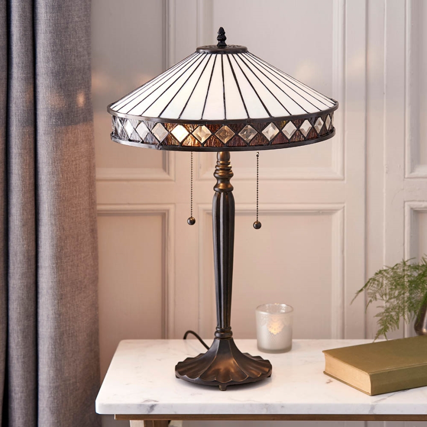 Endon 70935 - Bordslampa FARGO 2xE27/60W/230V diameter 41,5 cm