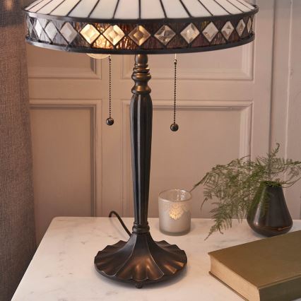 Endon 70935 - Bordslampa FARGO 2xE27/60W/230V diameter 41,5 cm