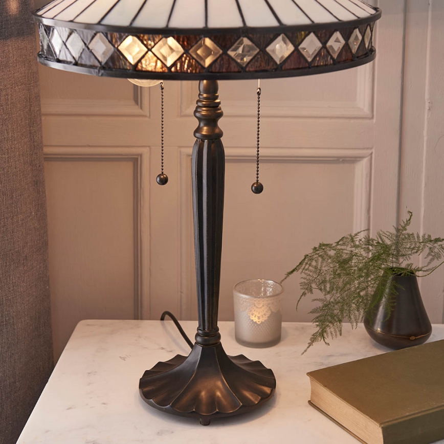 Endon 70935 - Bordslampa FARGO 2xE27/60W/230V diameter 41,5 cm