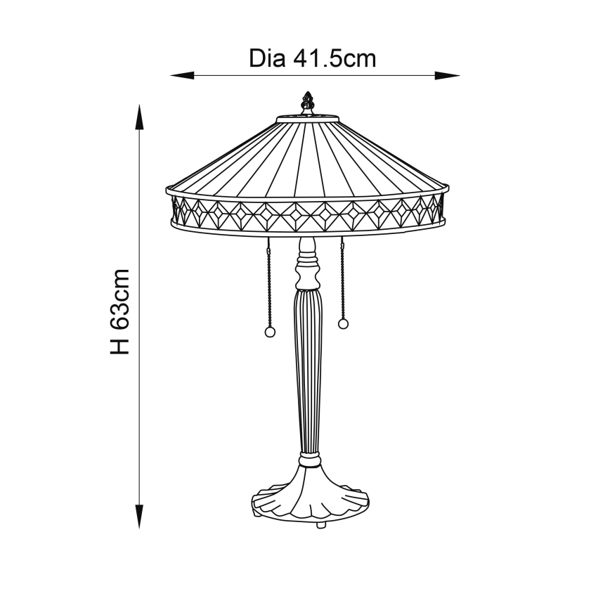 Endon 70935 - Bordslampa FARGO 2xE27/60W/230V diameter 41,5 cm