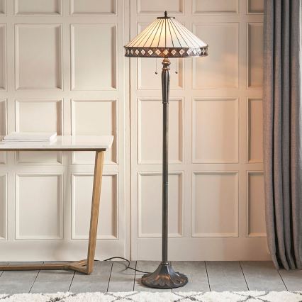 Endon 70936 - Golvlampa FARGO 2xE27/60W/230V Ø 50 cm