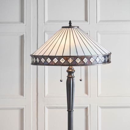 Endon 70936 - Golvlampa FARGO 2xE27/60W/230V Ø 50 cm