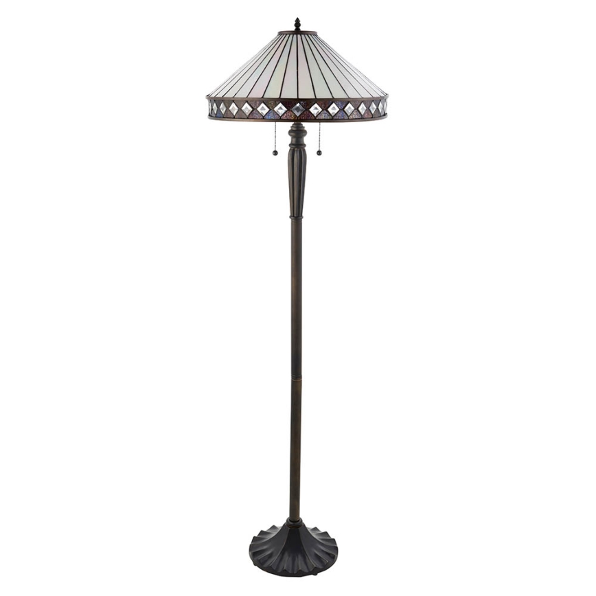 Endon 70936 - Golvlampa FARGO 2xE27/60W/230V Ø 50 cm