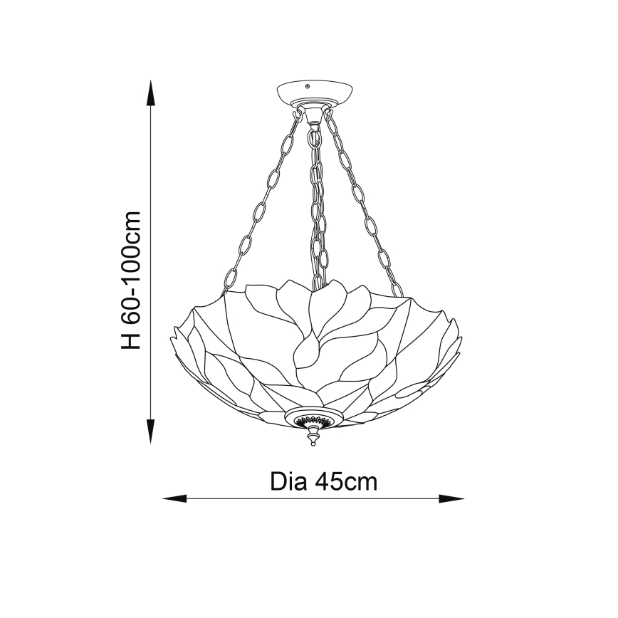 Endon 70946 - Ljuskrona på kedja BOTANICA 3xE27/60W/230V diameter 45 cm