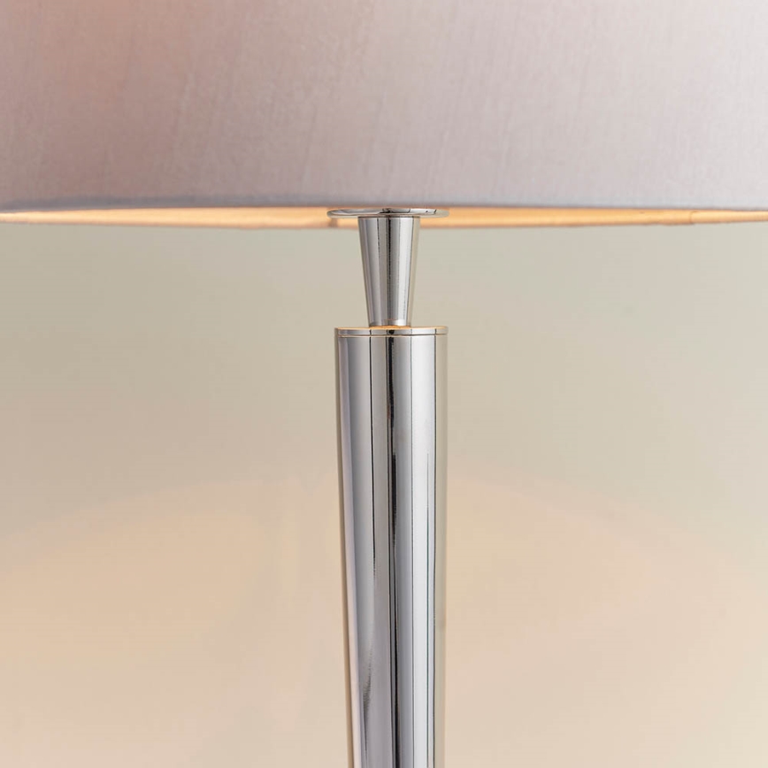 Endon 72175 - Bordslampa med USB-port SYON 1xE14/40W/230V skinande krom/beige