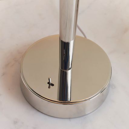 Endon 72175 - Bordslampa med USB-port SYON 1xE14/40W/230V skinande krom/beige