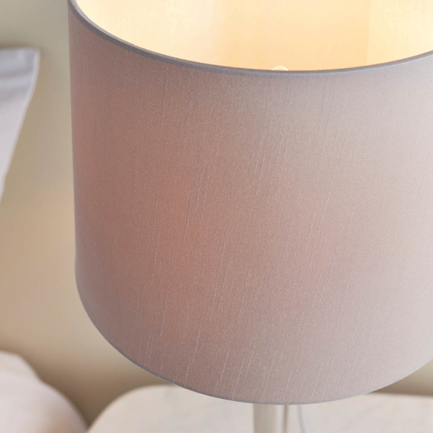 Endon 72175 - Bordslampa med USB-port SYON 1xE14/40W/230V skinande krom/beige