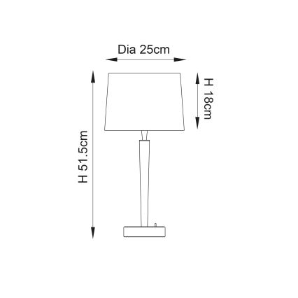 Endon 72175 - Bordslampa med USB-port SYON 1xE14/40W/230V skinande krom/beige