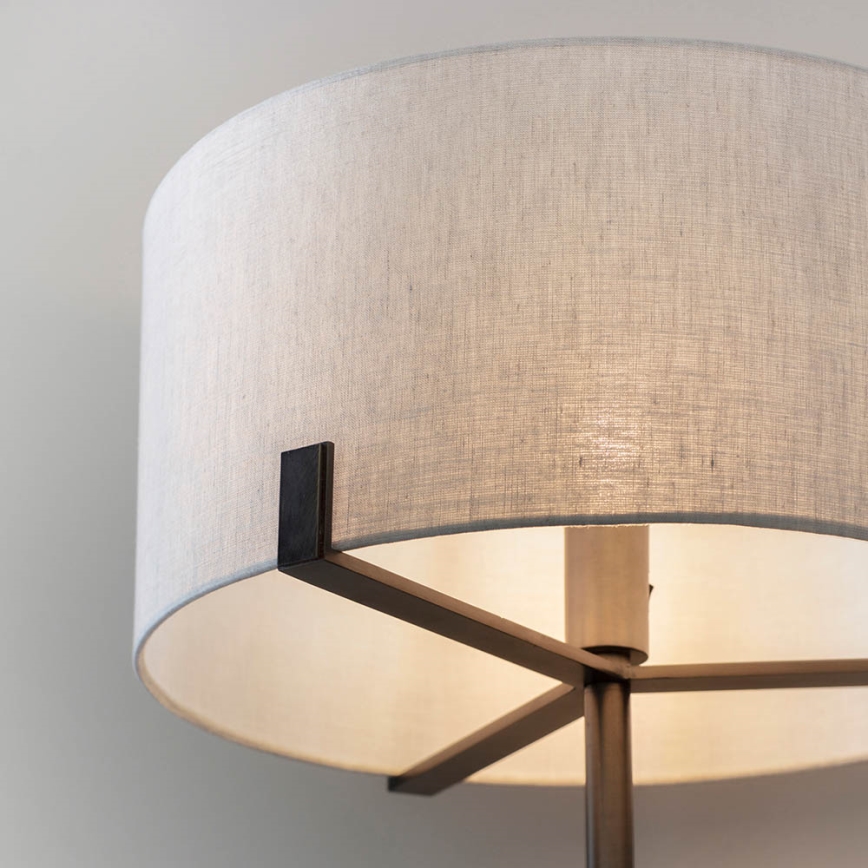 Endon 72634 - Golvlampa HAYFIELD 1xE27/40W/230V brun/grå