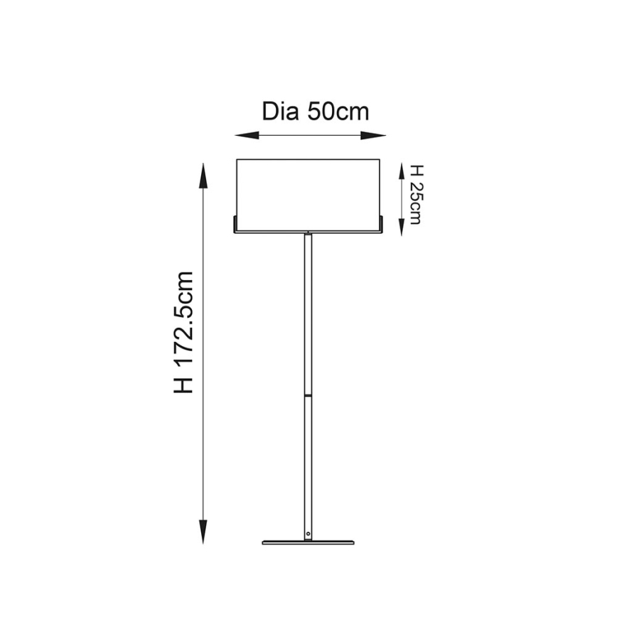 Endon 72634 - Golvlampa HAYFIELD 1xE27/40W/230V brun/grå