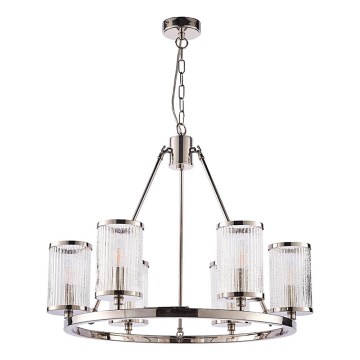 Endon 74128 - Ljuskrona på kedja EASTON 6xE14/6W/230V skinande krom