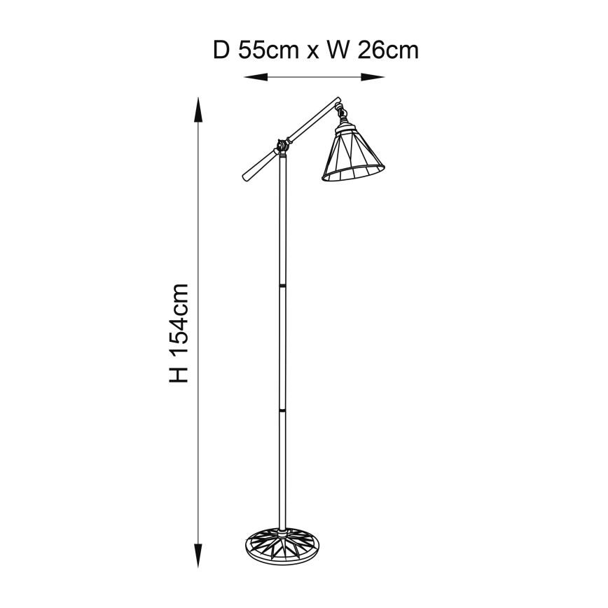 Endon 74355 - Golvlampa DARK STAR 1xE14/40W/230V