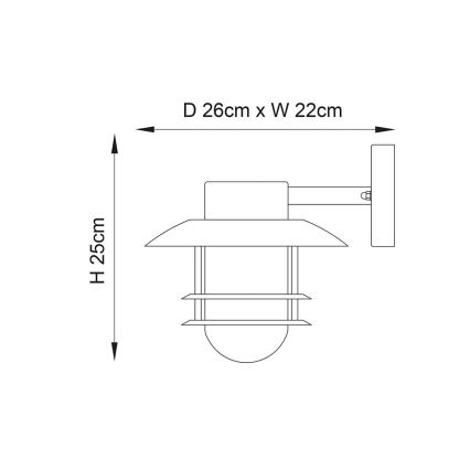 Endon 74703 - Utomhusvägglampa JENSON 1xE27/40W/230V IP44 polerad krom