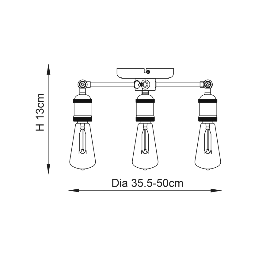 Endon 76124 - Spotlampa HAL 3xE27/10W/230V mattkrom/koppar