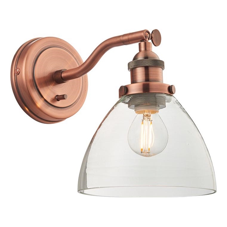 Endon 76334 - Väggspotlampa HANSEN 1xE14/40W/230V kopparfärgad