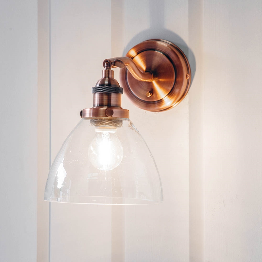 Endon 76334 - Väggspotlampa HANSEN 1xE14/40W/230V kopparfärgad