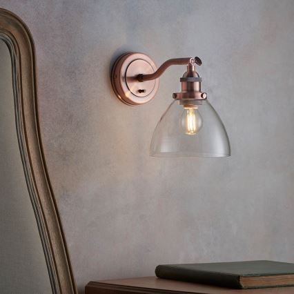 Endon 76334 - Väggspotlampa HANSEN 1xE14/40W/230V kopparfärgad