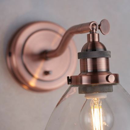 Endon 76334 - Väggspotlampa HANSEN 1xE14/40W/230V kopparfärgad